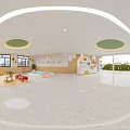 Kindergarten Spacious Activity Room With Wooden Flooring Blue Yoga Mats And Colorful Balls