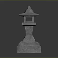 Traditional Japanese Stone Lantern With Carved Base And Pagoda Style Top Structure
