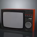 Vintage TV With Wooden Frame And Front Panel Control Knobs 3d model