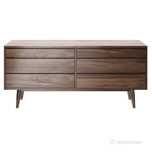 Modern Wooden TV Stand with Multiple Drawers and Sleek Minimalist Design for Living Room 3d model 