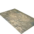 Vintage Distressed Square Rug With Neutral Tones Abstract Pattern And Soft Texture