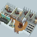 Modern Public Office Space Interior With Open Layout Workstations Lounge Area And Green Plants