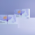 Elegant Decorative Ornament Set with Floral Pattern Packaging Boxes in Purple and Yellow Tones