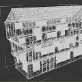 Traditional European Architecture Exterior With Timber Frame Brown Roof And Multiple Windows