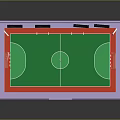 Indoor Handball Court Equipment With Surrounding Boards Goal Posts Seats And Advertising Panels