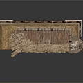 Ancient Ruined Architectural Model With Multi Level Platforms Columns And Stone Ruins