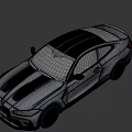White BMW M Coupe with Black Red Stripes Sporty Design and Black Wheels