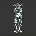 Smart Machine Robot Featuring Silver White Mechanical Design Front And Back Views