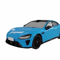 Blue Modern Sports Coupe With Sleek Aerodynamic Body And Black Wheels