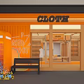 Stylish Warm Wooden Fashion Clothing Store Interior With Cozy Lounge Space And Attractive Brand Posters
