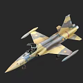 Military Fighter Jet with Camouflage Paint Open Canopy and Serial Number 014