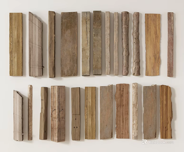 Stone Wood Natural Materials Various Types And Textures For Interior Decoration Projects 3d model 