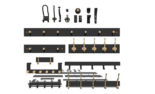 Light Luxury Hook Combination 3d model