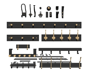 Light Luxury Hook Combination 3d model