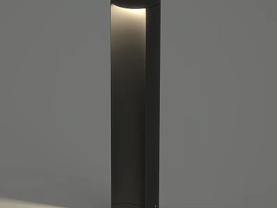 Modern Black Metal Outdoor Light Column Design For Garden Soft Illumination 3d model