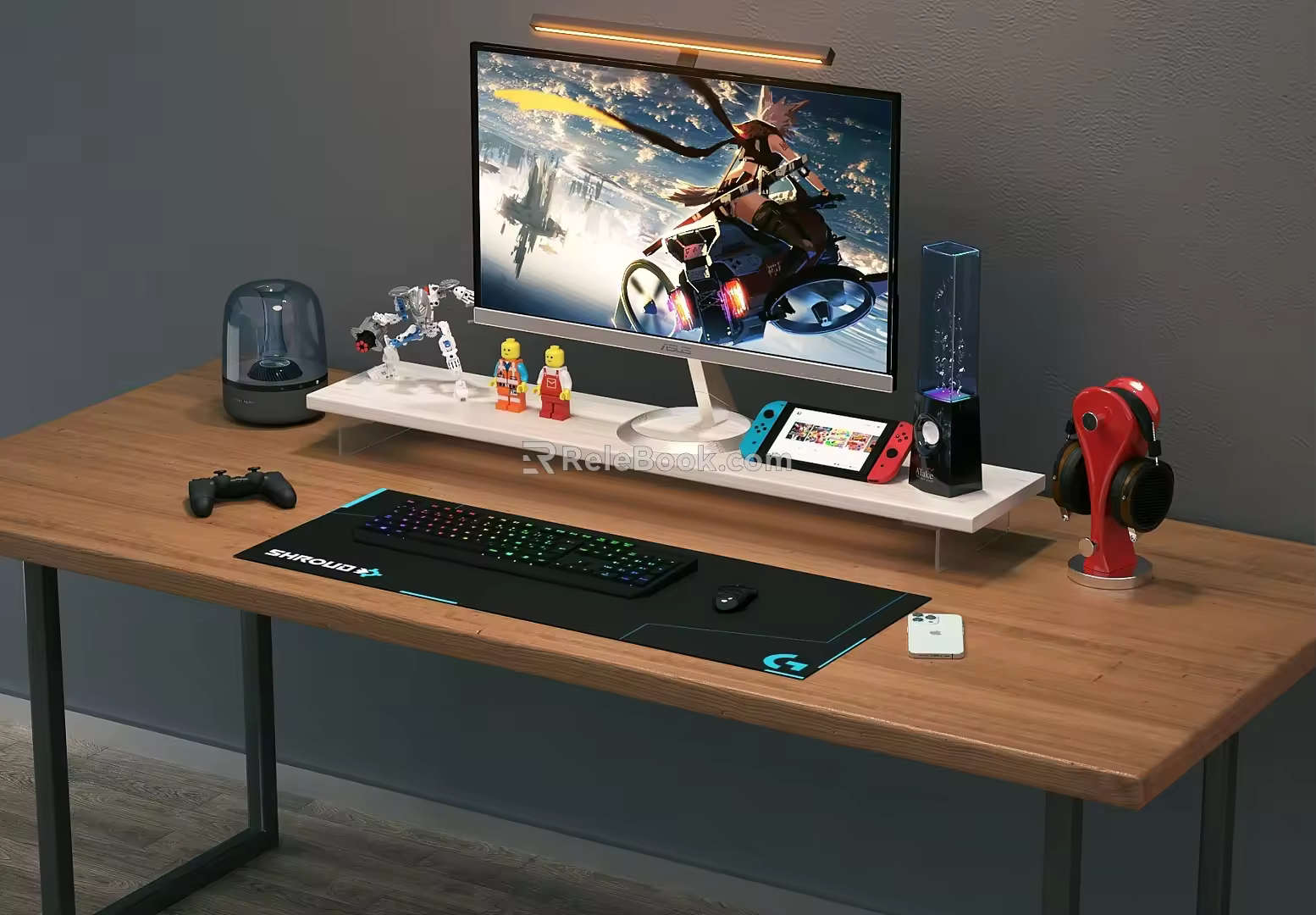 E-Sports Room E-Sports Table Computer Study Computer Table Storage Rack 3d model