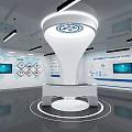 Modern White Reception Desk For Guangxi International Medical Urban Development With Computers And Decor