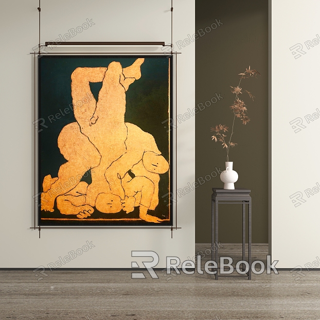 Abstract Hanging Paintings model