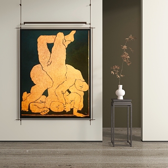 Abstract Hanging Paintings 3d model