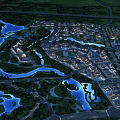 Aerial View Urban Planning With Rivers Lakes Buildings Roads And Green Spaces