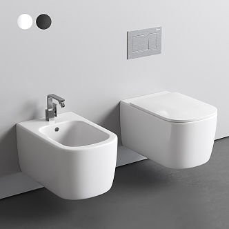 Modern toilet bowl wash basin 3d model