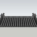 Traditional Chinese Roof Component With Black Tiles Ornamental Eaves And Decorative Carvings
