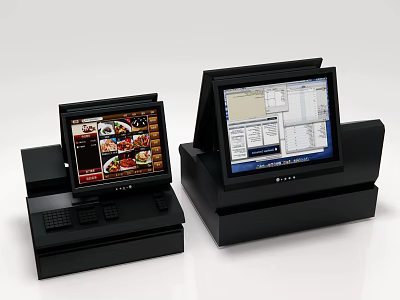 Commercial Equipment Modern POS Terminals with Interactive Touch Screen Display for Retail 3d model