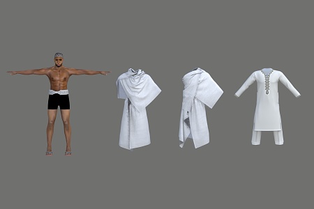 Islamist Islamic clothes Muslim Indian black 3d model