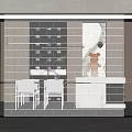 Modern partition glass brick partition 3d model