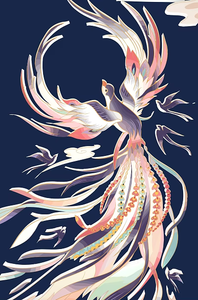 Modern Phoenix Phoenix Phoenix Bird King of Birds Phoenix Dance Nine Days Luan Feng Xuan Bird Dragon Phoenix 3d model