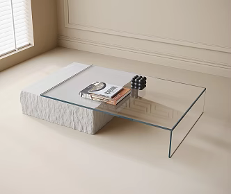 Modern glass coffee table 3d model