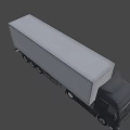 Gray Heavy Duty Truck With White Container For Long Distance Cargo Transport