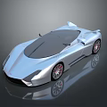 Silver Streamlined Sports Car With Modern Design Unique Body Lines And Stylish Wheels