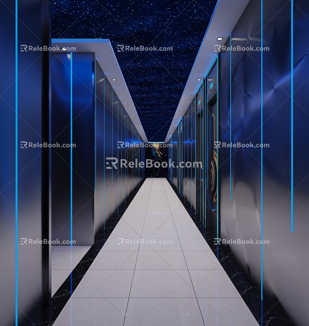 Modern aisle 3d model