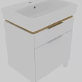 Modern White Washbasin Vanity With Wooden Top Metal Legs Storage Drawers And Cabinet