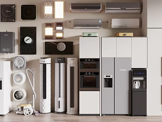 Modern air conditioning home appliance combination 3d model