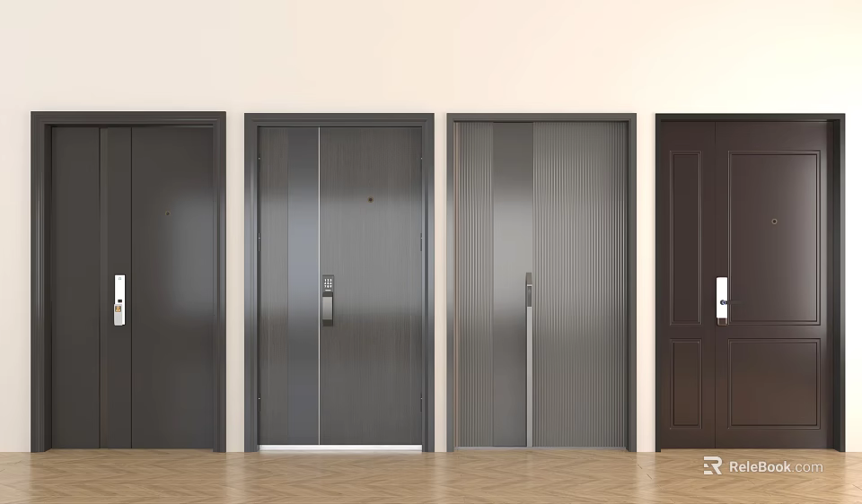 Variety Of Modern Security Door Designs For Home 3d model 