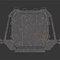 Industrial Metal Frame Structure With Rusty Surface And Connecting Parts