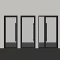 Modern Hinged Doors With Glass Panels And Black Frames For Interior Spaces 3d model