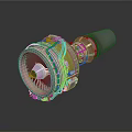 modern turbine aircraft engine turbofan aircraft turbine 3d model