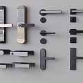 Smart door lock door handle fingerprint password electronic lock 3d model