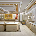 Laomiao Gold Jewelry Store Modern Exterior With Window Showcases And Displayed Gold Accessories