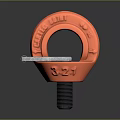 Red Lifting Eye Bolt Industrial Heavy Duty Machinery Part With Threaded Shank