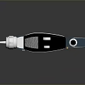 Sleek Futuristic Sci Fi Weapon Design Featuring Black Silver Finish And Ergonomic Grip