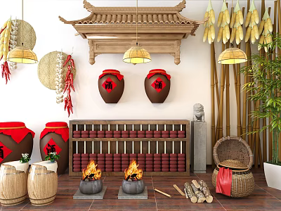 Chinese landscape sketch 3d model