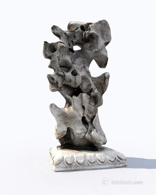Natural Shaped Rockery Stone With Hollow Holes As Garden Landscape Decoration Element 3d model 