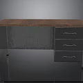 Wooden Top Desk With Metal Frame And Three Drawers For Workspace