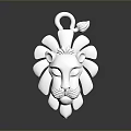 Silver Lion Head Pendant Fashionable Jewelry Accessory With Detailed Design For Clothing