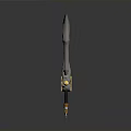 Ornate Fantasy Sword With Metallic Blade Golden Crossguard And Decorative Hilt
