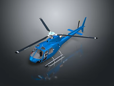 Blue Mars Helicopter With Rotors Fuselage And Landing Gear In Space Exploration 3d model